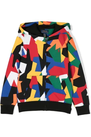 Ralph Lauren Hættetrøje med geometrisk tryk og lynlås