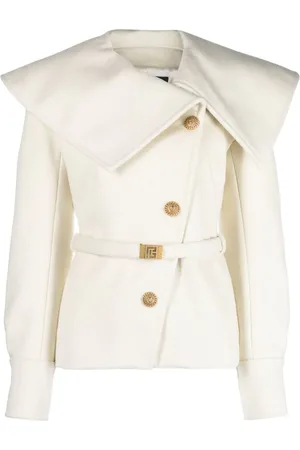 Balmain Uldjakke med oversize krave