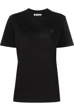 Golden Goose Kortærmet T-shirt med broderet logo