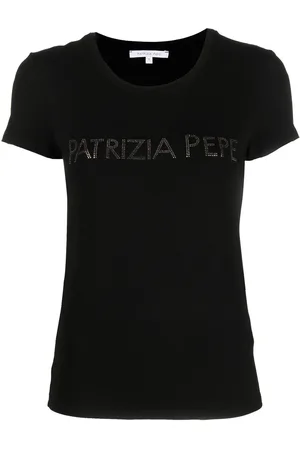 Patrizia Pepe T-shirt med rhinsten-logo