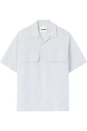 Jil Sander Stribet skjorte med korte ærmer