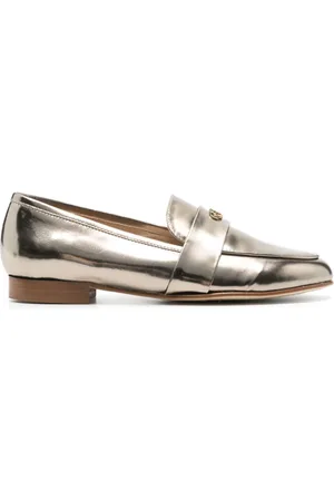 Casadei Metalliske loafers med logoplade