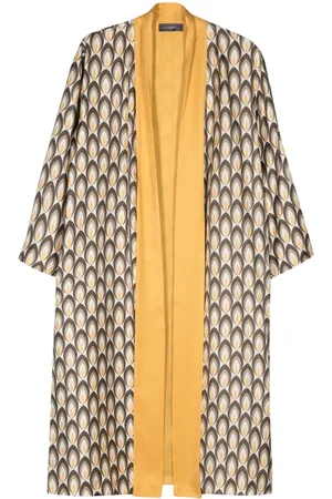 LORENA ANTONIAZZI Mellemlang kaftan i silke med geometrisk mønster