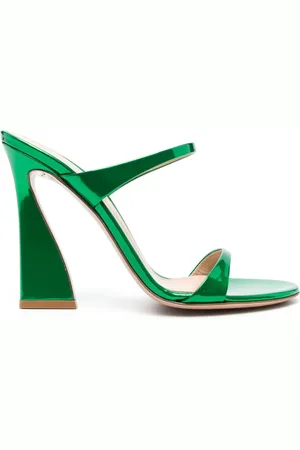 Gianvito Rossi 115mm metalliske mules i læder