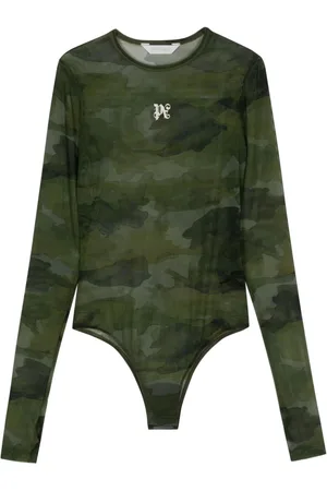 Palm Angels Bodysuit med broderet logo og kamuflagetryk