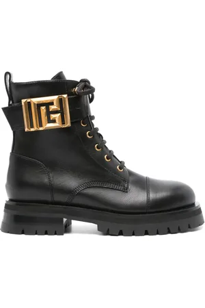 Balmain Læderstøvler med spænde i anklerne