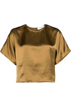 YVES SALOMON Cropped T-shirt i satin