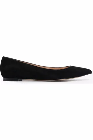 Gianvito Rossi Ballerinasko i ruskind med spids snude