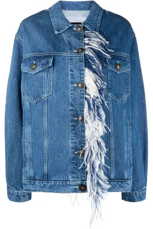 Simonetta Denimjakke med fjerdetalje