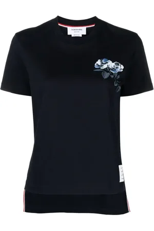 Thom Browne T-shirt med rose-broderi