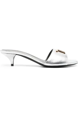 Tom Ford 50mm mules i læder med logoplade