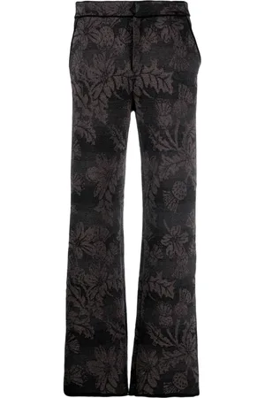 Barrie Bukser i blomster-jacquard med lige ben