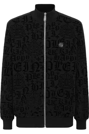Philipp Plein Sportsjakke med gotisk tryk og sidestribe