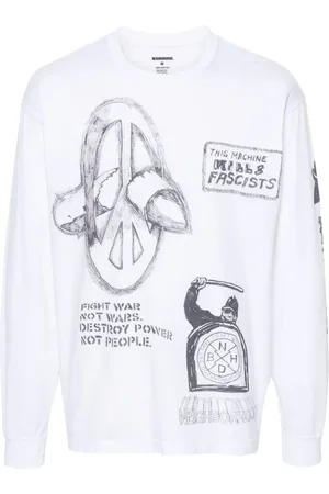 NEIGHBORHOOD Langærmet T-shirt med håndtegnet tryk