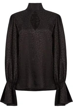 Nina Ricci Satin-bluse med leopardtryk
