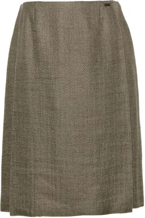 CHANEL Midi nederdel med A-snit fra 1990