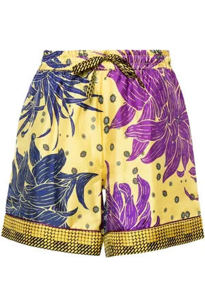 PIERRE-LOUIS MASCIA Aloe silkeshorts med patchwork