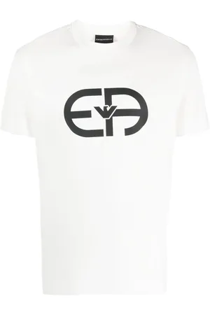 Emporio Armani T-shirt med rund hals og logotryk