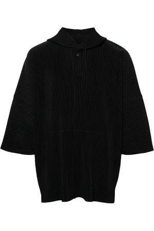 Issey Miyake Plisseret Mc June T-shirt med hætte