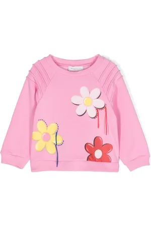MONNALISA Sweatshirt med blomstertryk og rund hals