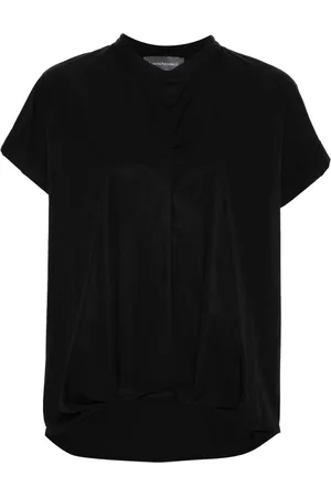 LORENA ANTONIAZZI Bluse i poplin med samledetalje