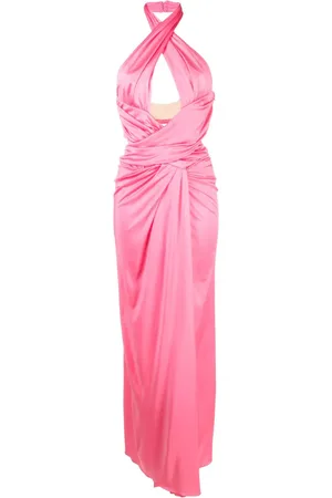 Moschino Draperet lang kjole med halterneck
