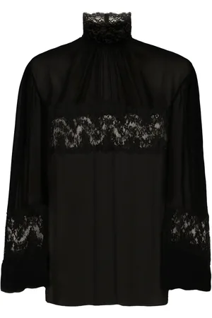 Dolce & Gabbana Højtaljet bluse med blonder