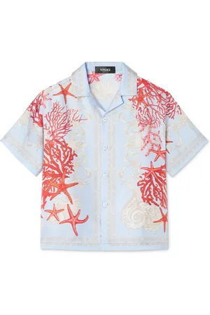 VERSACE Silkeskjorte med koraltryk