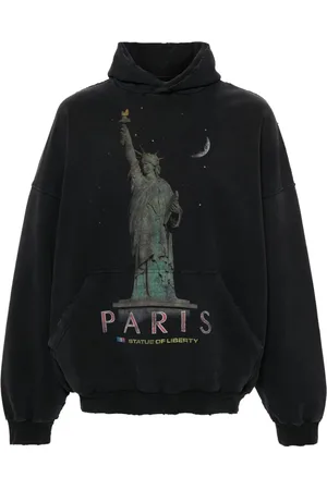 Balenciaga Paris Liberty hættetrøje med slitageeffekt