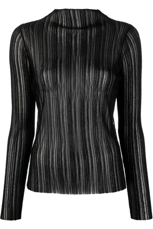ANINE BING Ribstrikket gennemsigtig Amy top