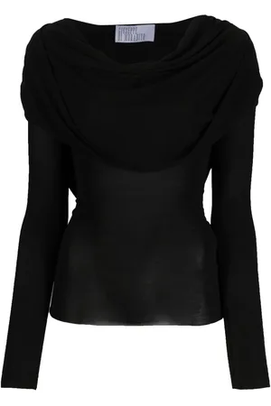 GIUSEPPE DI MORABITO Langærmet T-shirt med draperet detalje