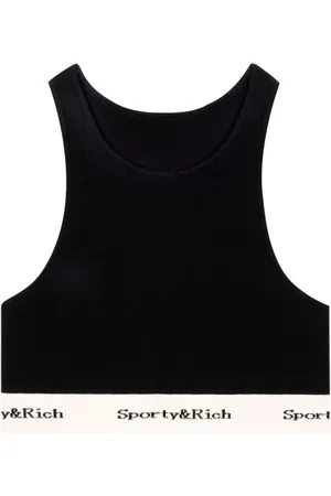 Sporty & Rich Cropped Serif tanktop med logo