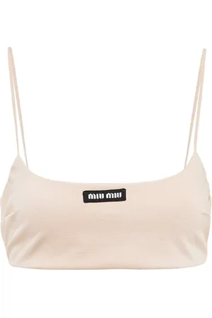 Miu Miu Cropped top med logomærke