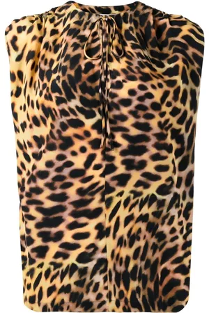 Stella McCartney Silkebluse med leopardtryk