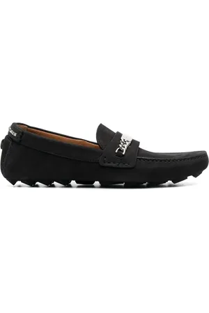 Philipp Plein Læderloafers med logoplade