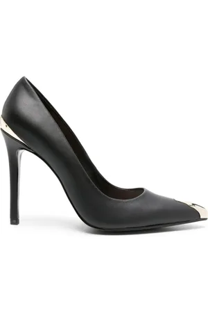 Roberto Cavalli 110mm pumps i læder med metal-tåkappe