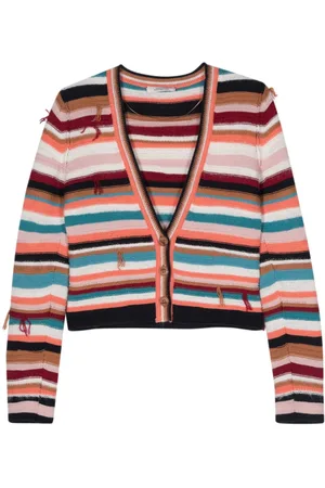 Dorothee Schumacher Stribet cardigan med slitageeffekt i finishen
