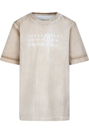 Maison Margiela T-shirt med nummertryk og slitageeffekt