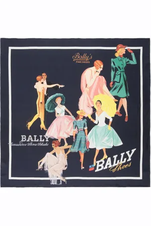 Bally Silketørklæde med illustration-tryk