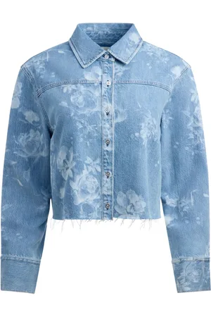 ALICE+OLIVIA Denimskjorte med blomstertryk