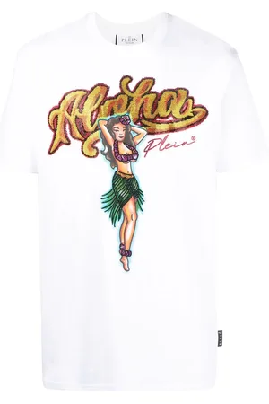 Philipp Plein Krystal-udsmykket sweatshirt med grafisk tryk