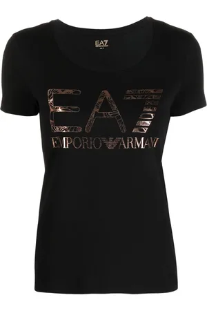EA7 T-shirt med metallisk logotryk