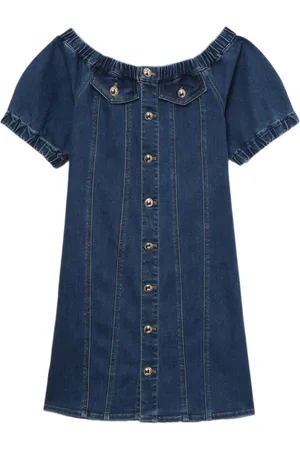 B+AB Kort denimkjole med off-shoulder-snit