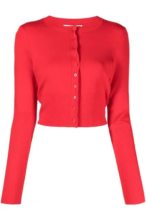 Victoria Beckham Cropped pointelle-strikket cardigan