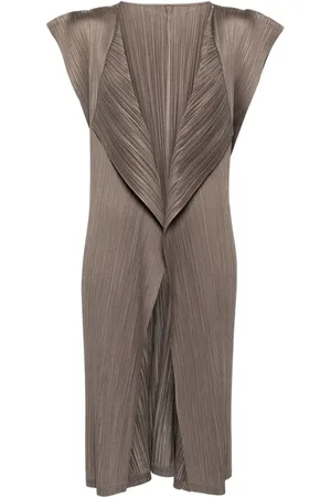 PLEATS PLEASE ISSEY MIYAKE Plisseret satin-cardigan