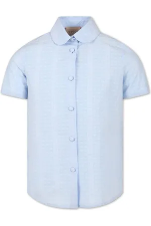Gucci Skjorte i poplin med jacquard-logo