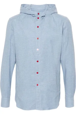 Kiton Gingham-ternet skjorte med hætte