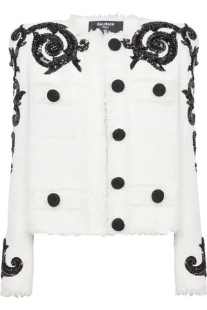 Balmain Jakke i tweed med broderi