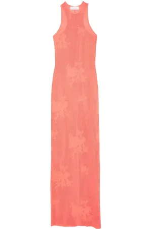 FLEUR DU MAL Lang pointelle-strikket kjole med halterneck