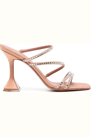 Amina Muaddi 100 mm Naima sandaler med krystaludsmykning